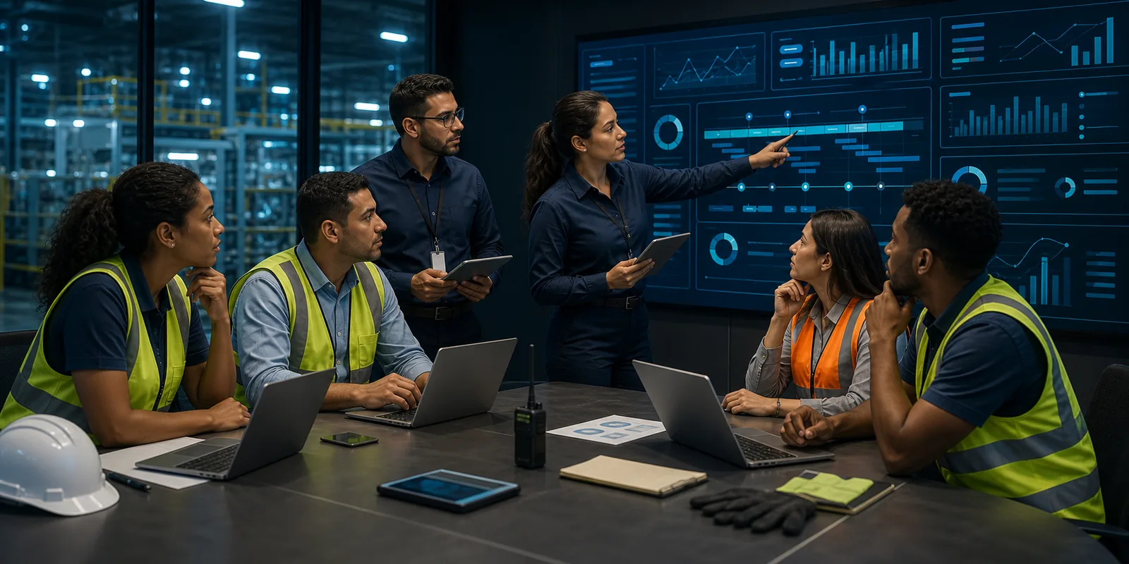 Equipe multidisciplinar de tecnologia e segurança do trabalho